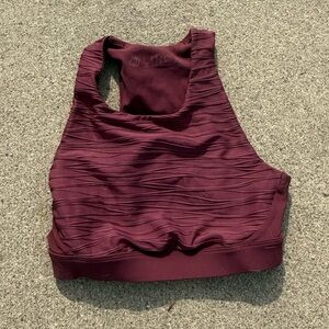 LINC Active Burgundy Textured Racerback Sports Bra